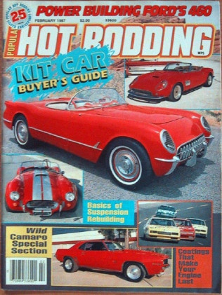 POPULAR HOT RODDING 1987 FEB - KIT CARS, BOSS 429, GRAVIES